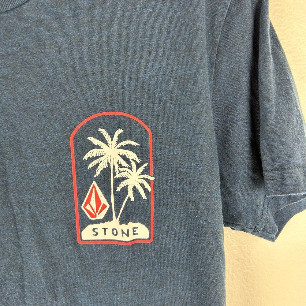 Volcom Mens T-Shirt Size Small Blue Palm Trees - Picture 4 of 5